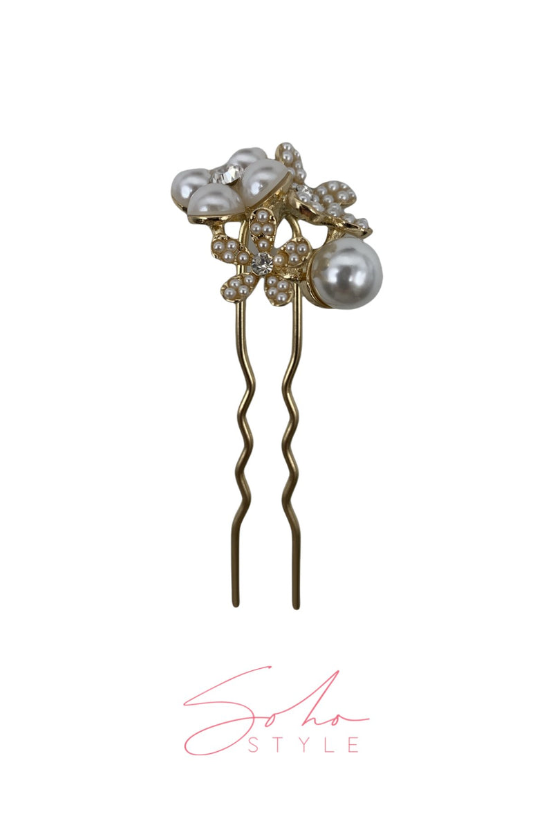 Floral Pearl Cluster Hair Stick Stick Soho Style