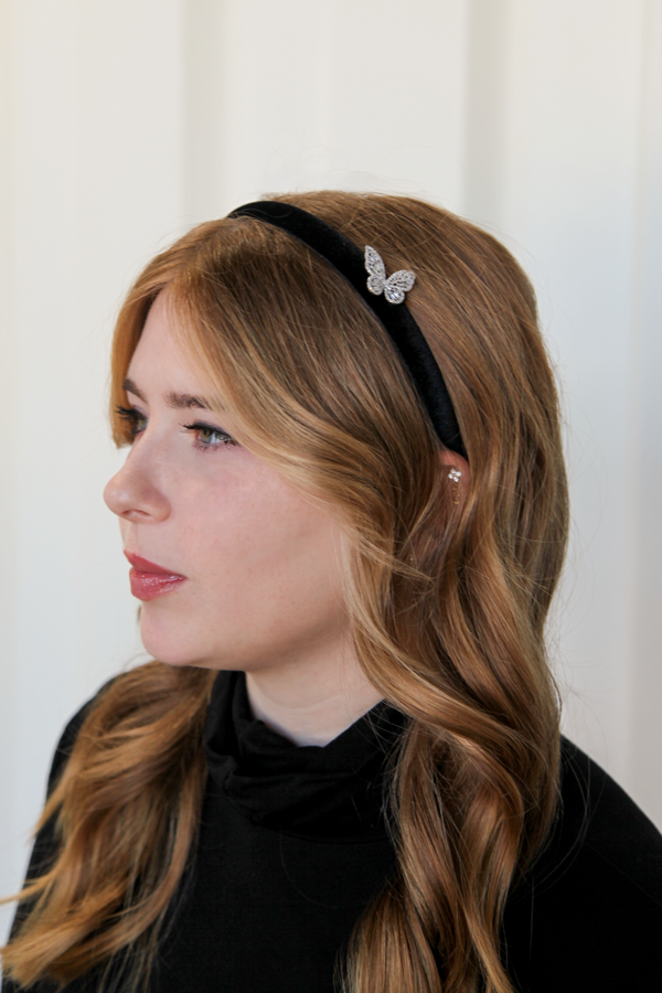 Velvet Butterfly Headband