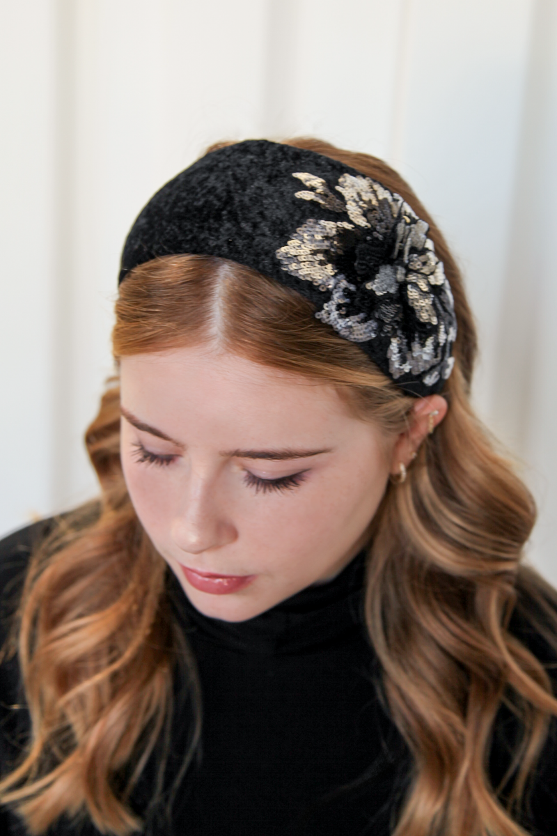 Sequin Flower Headband