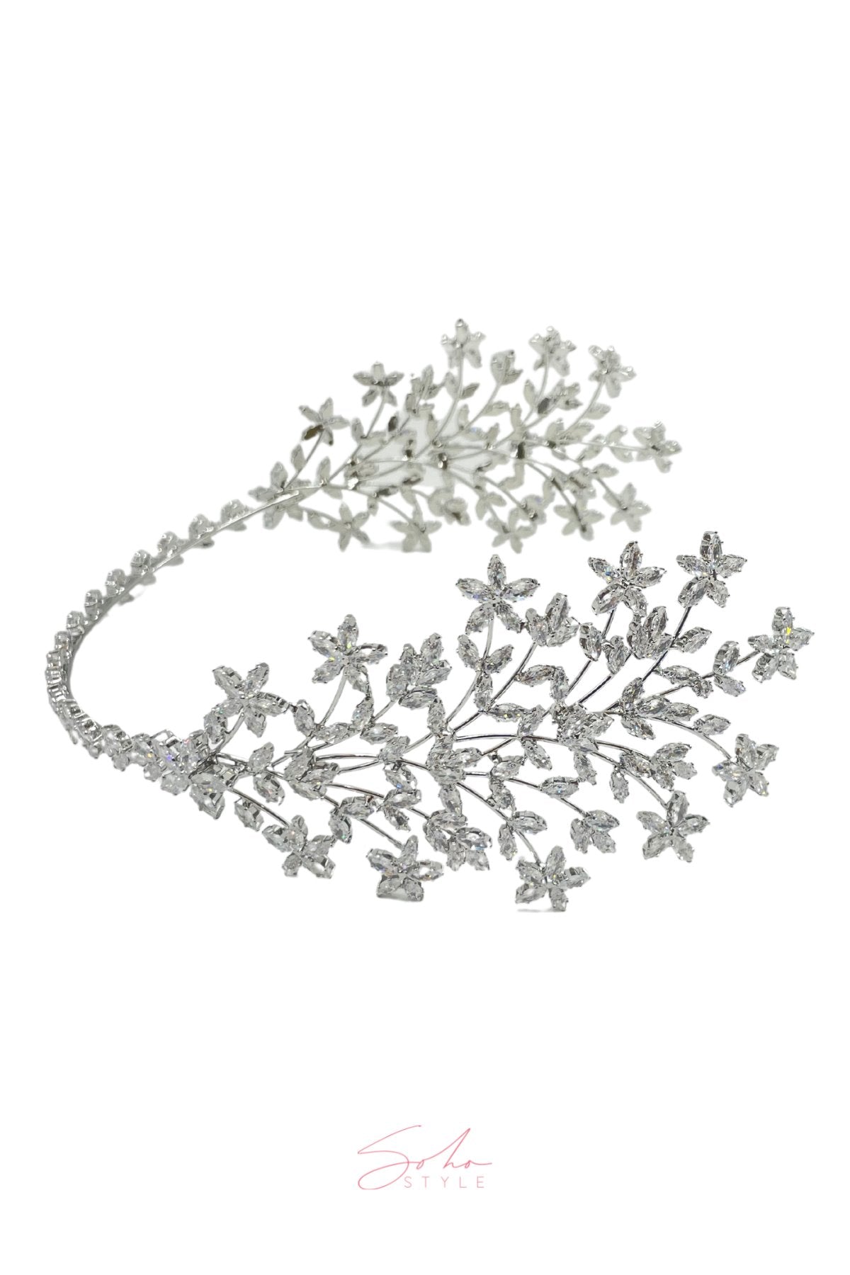 Dual Crystal Vine Hair Crown Wedding Sale