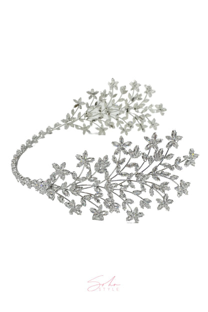 Dual Crystal Vine Hair Crown Wedding Sale
