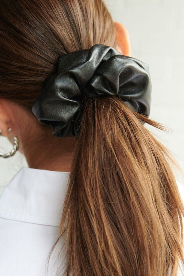 Leather Scrunchy Ponytail Holder Soho Style