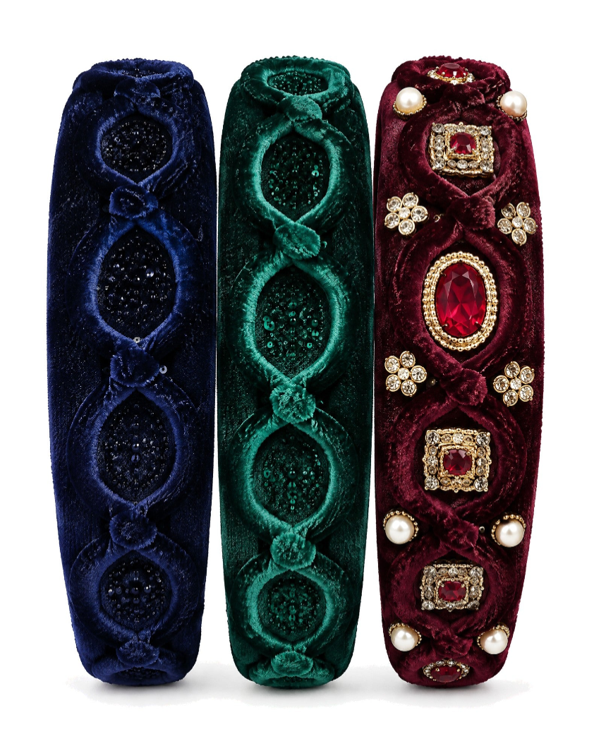 Velvet Lattice Jewel Headband