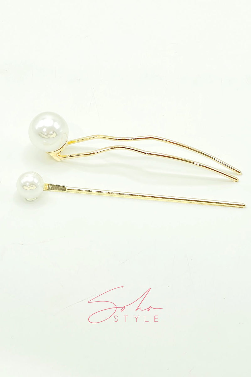 Large Pearl Hair Stick Duo Stick Soho Style