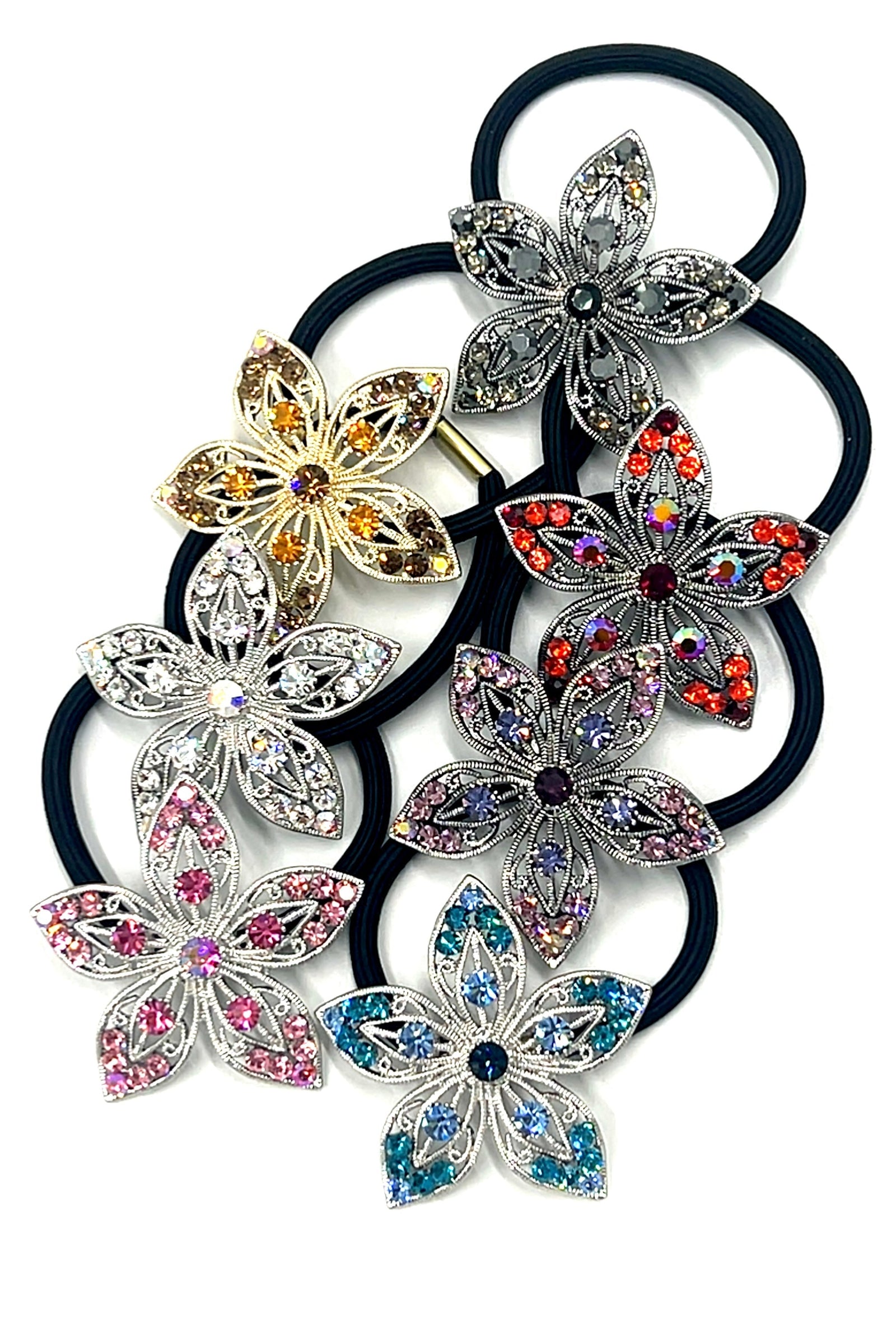 Flower Crystal Petal Ponytail holder – Soho Style
