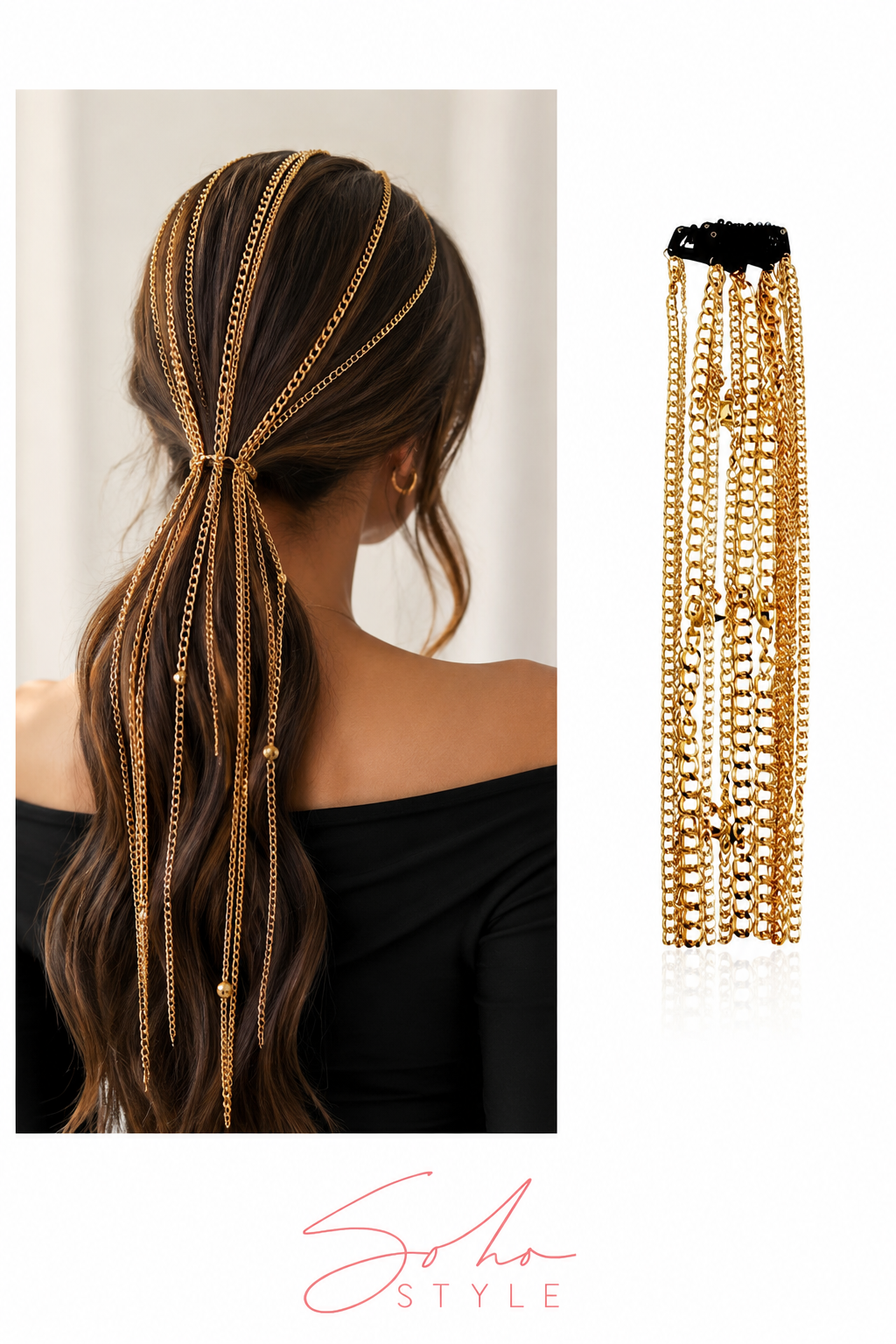 [FINAL SALE] Star Gold Chain Hair Clip