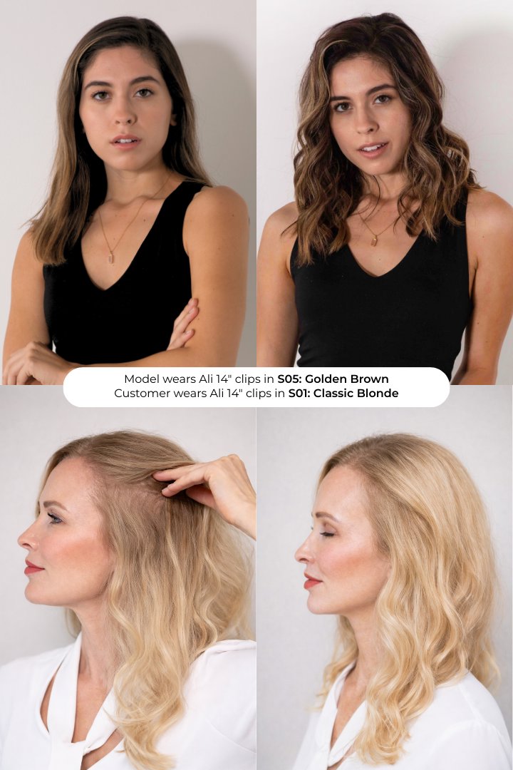 Ali - 14" Human Hair Light Volume Clip-in Extension Hair Extension Soho Style