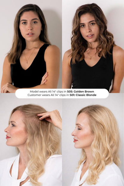 Ali - 14" Human Hair Light Volume Clip-in Extension Hair Extension Soho Style