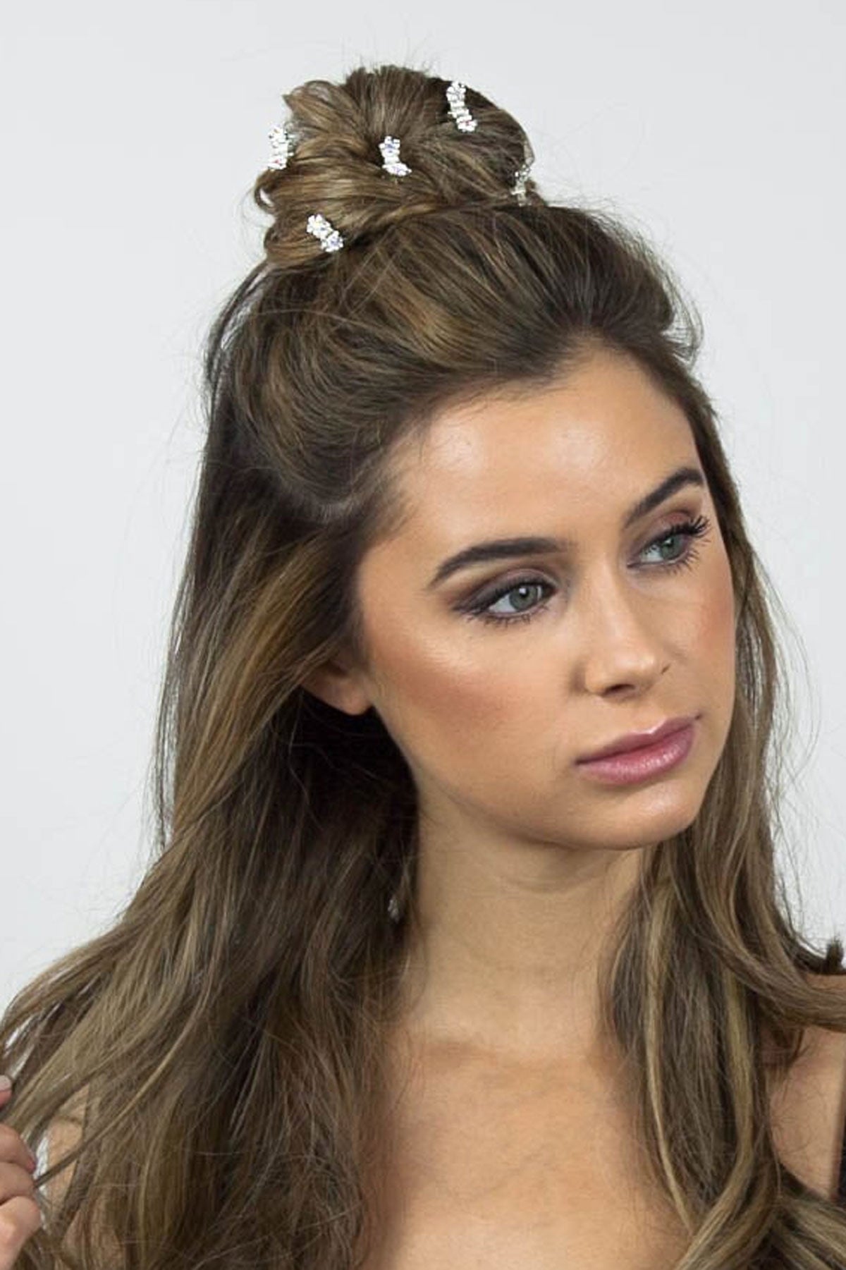 Mini Flower Hair Jaws with Crystal Petals Hair Jaws Soho Style