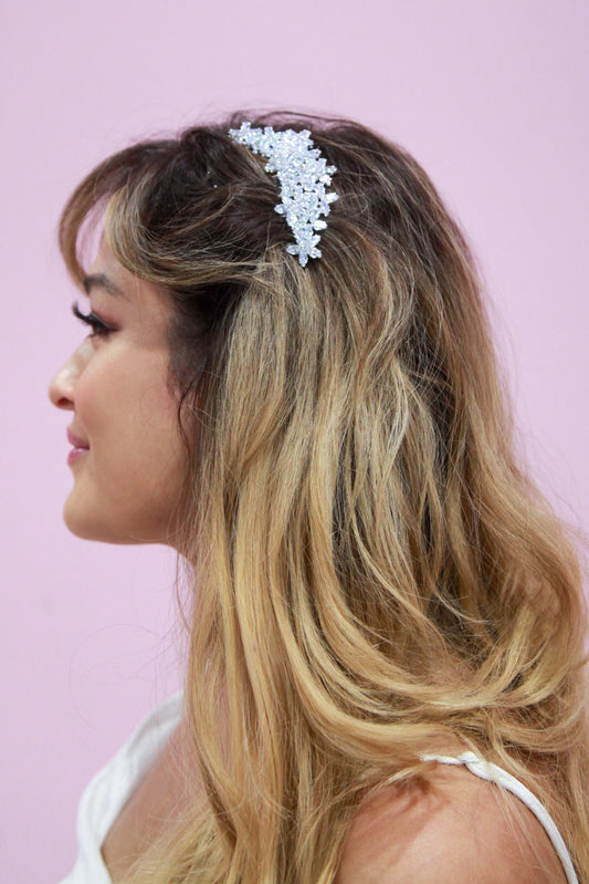 Mini Crystal Flowers Comb Pair