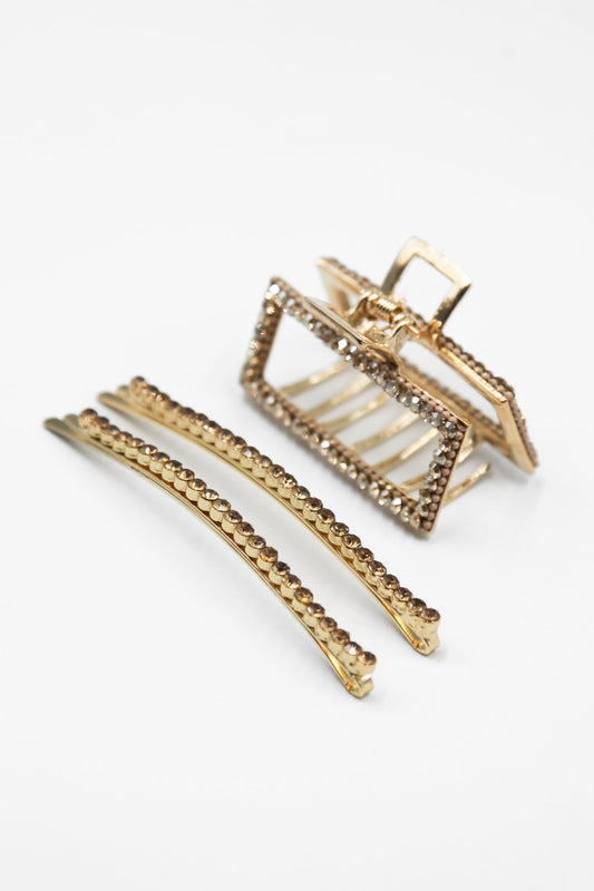 All Sparkle Rectangular Jaw & Bobby Pin Set Special