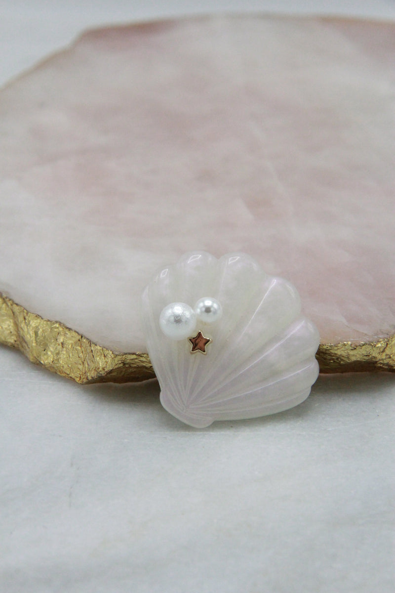 Glimmering Pearl Seashell Hair Clip and Bobbi pinS set Hair Clip Soho Style