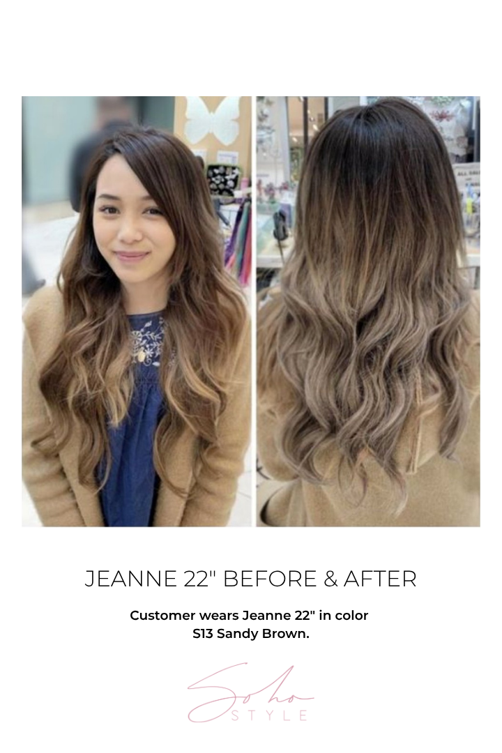 Jeanne - 22" U-Part Wig Human Hair Extension
