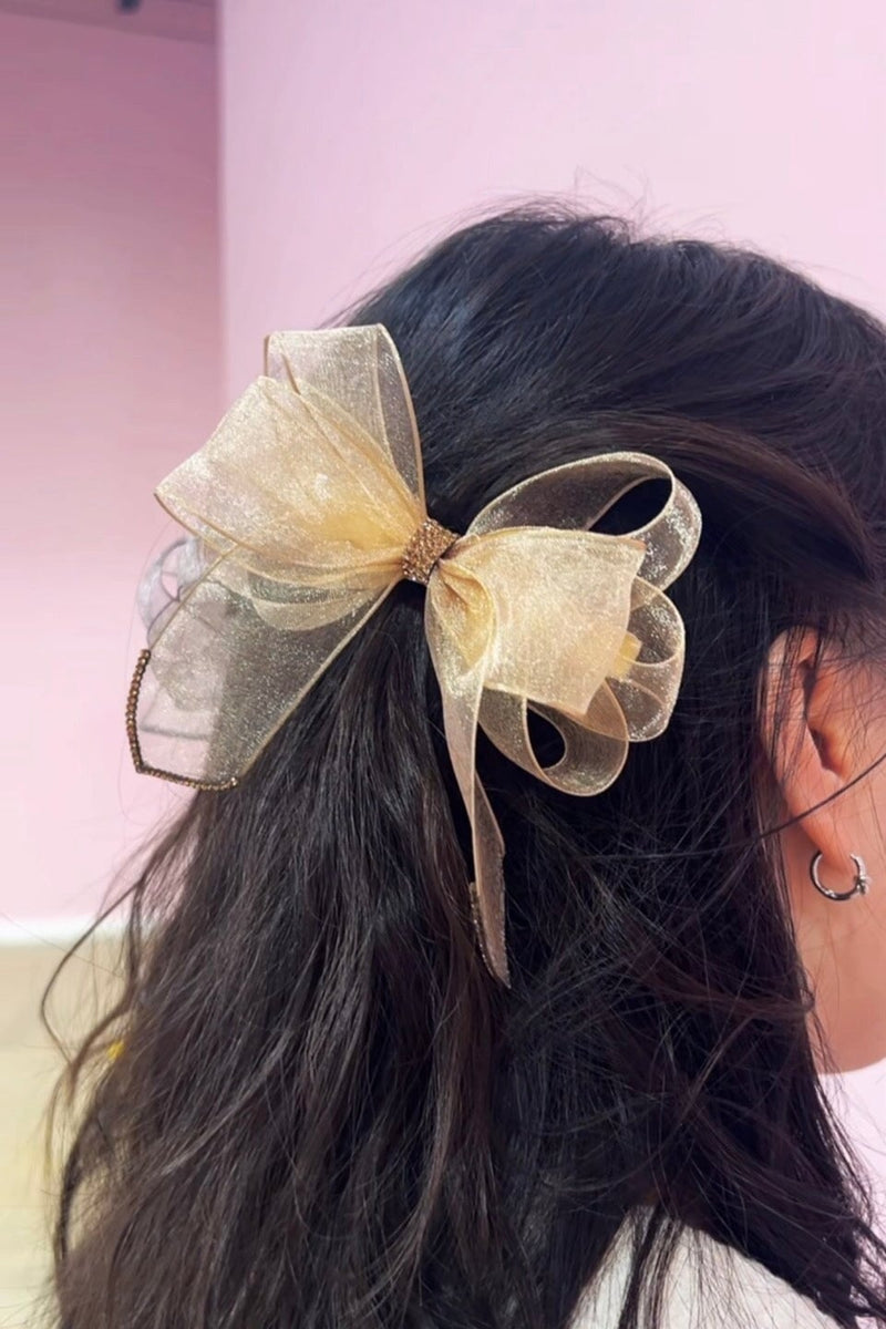 Amber Bow Chiffon Barrette Barrette Soho Style