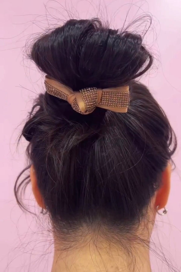 Soft Crystal Bow Ponytail Holder Hair Accessories Soho Style