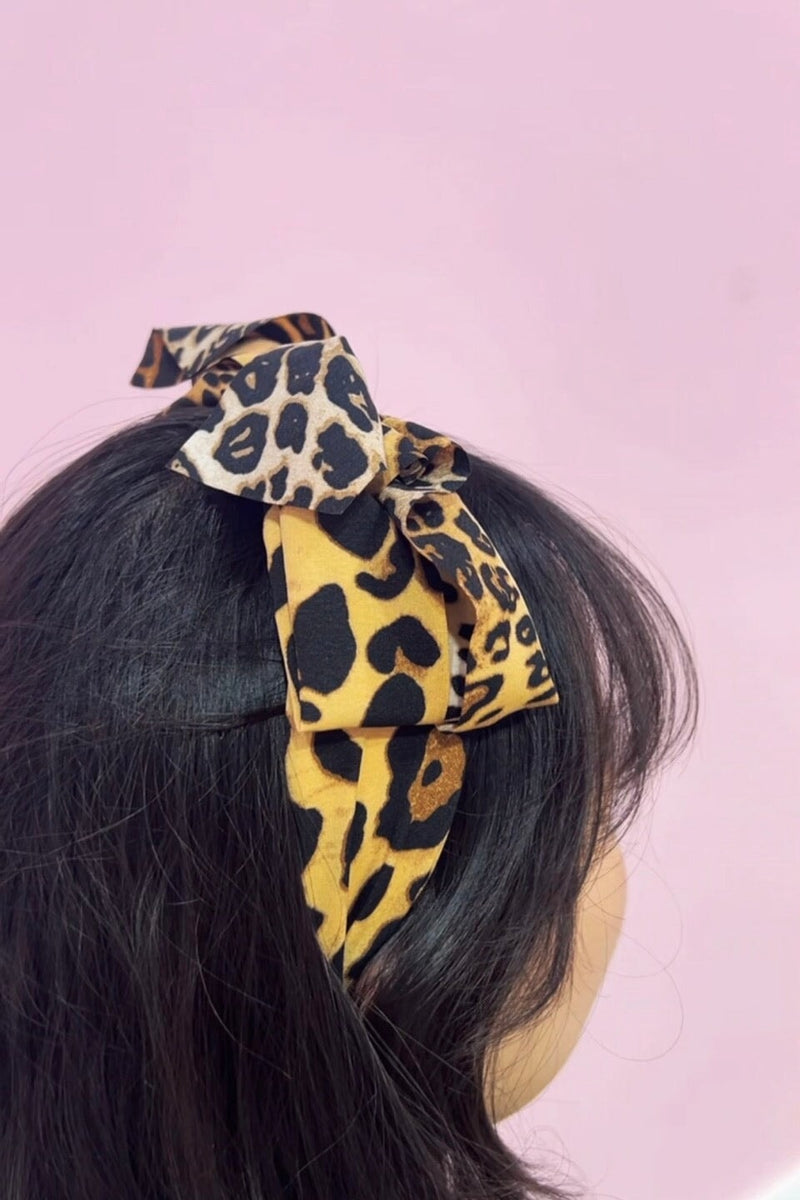 Leopard Bow Headband Headband Soho Style