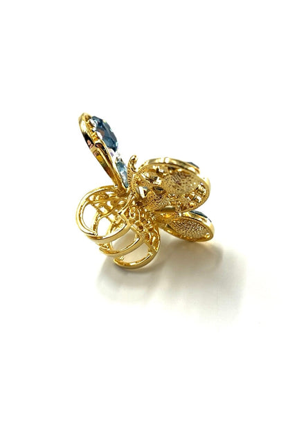 Elegant Gold & Crystal Butterfly Hair Jaw Hair Jaws Soho Style
