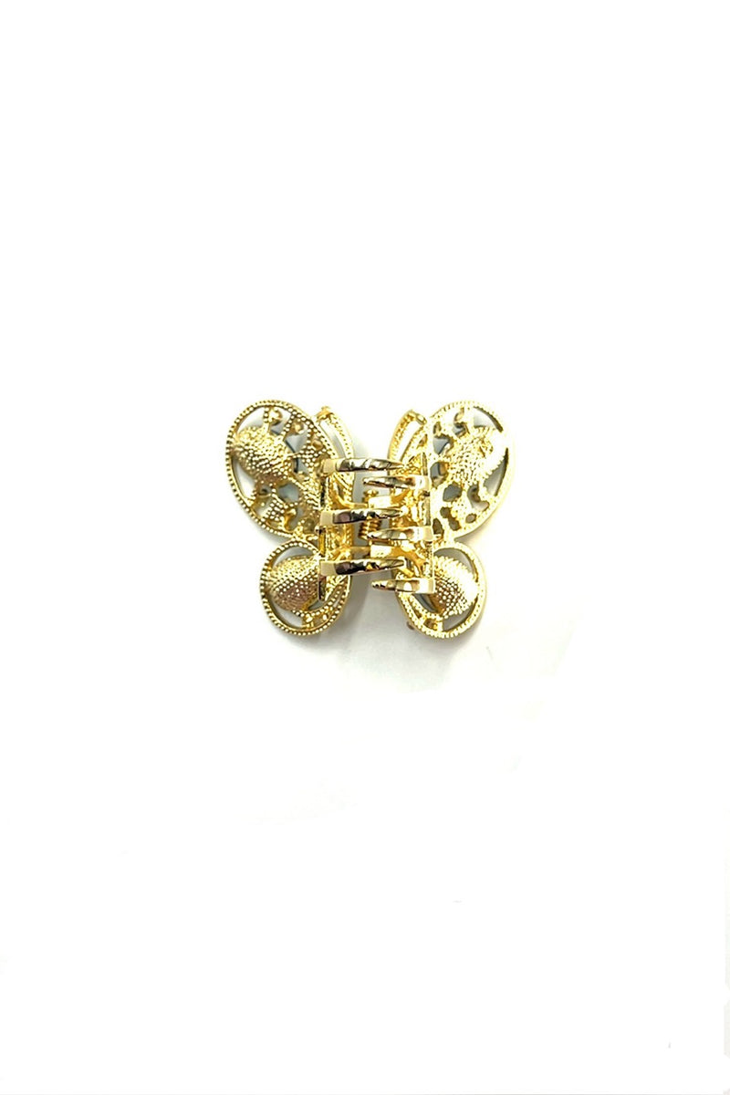 Elegant Gold & Crystal Butterfly Hair Jaw