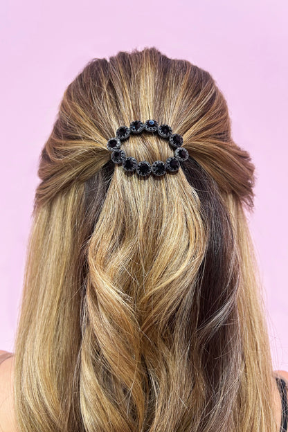 Stunning Oval Crystal Barrette Barrette Soho Style