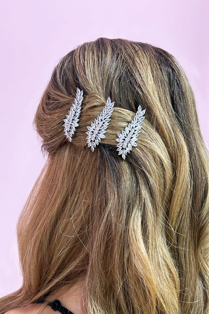 Blue seaweed rhinestone Barrette. Barrette Soho Style