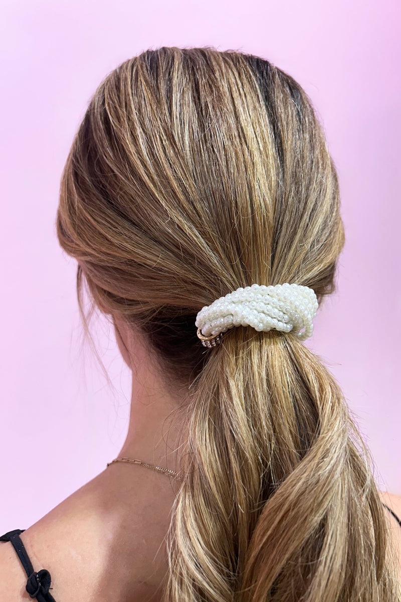 Pearl Cluster Ponytail Holder Ponytail Holder Soho Style