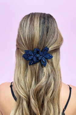 Large Twin Floral Barrette Hair Jaws Soho Style