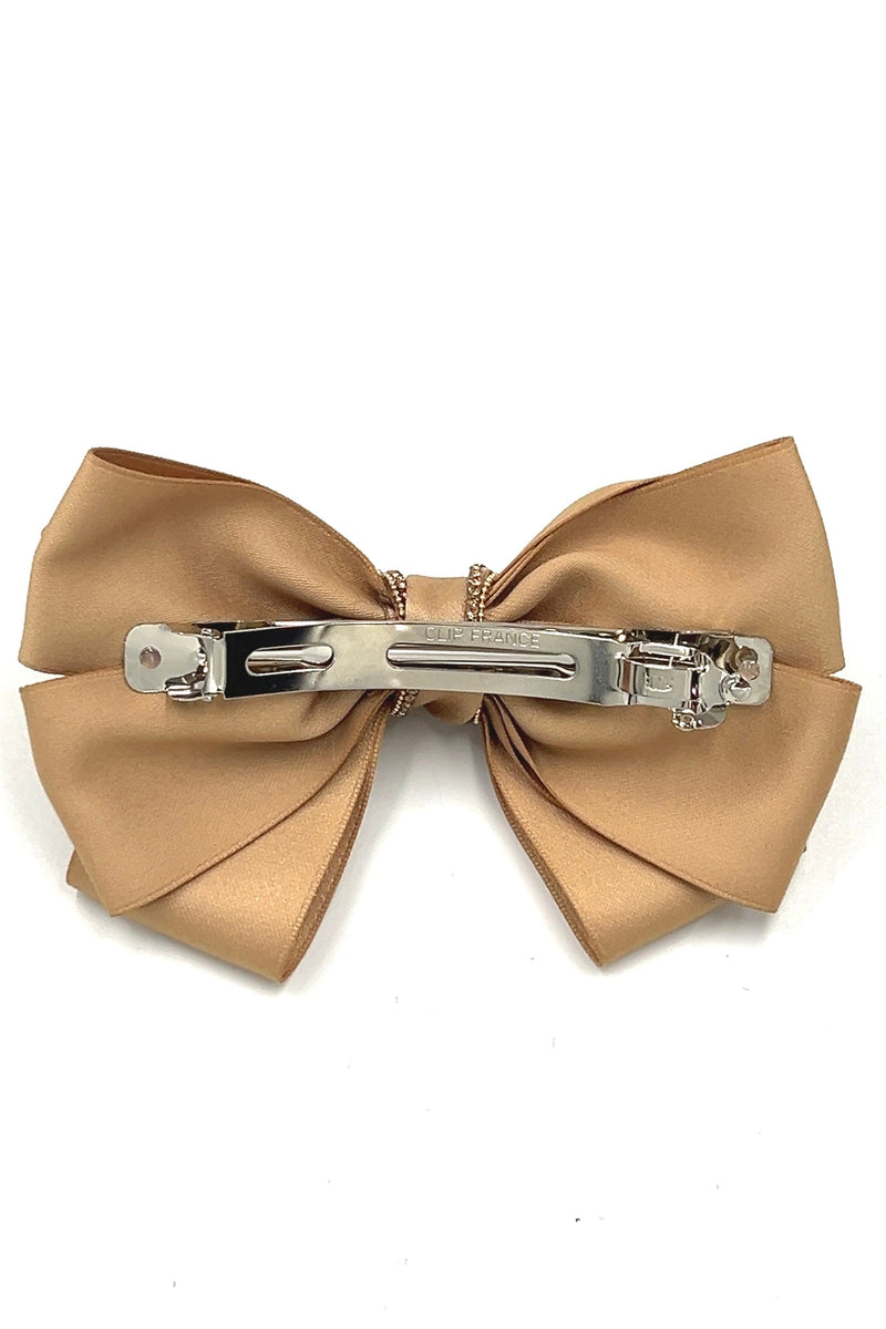 Amber Crystal Lined Bow Barrette Barrette Soho Style