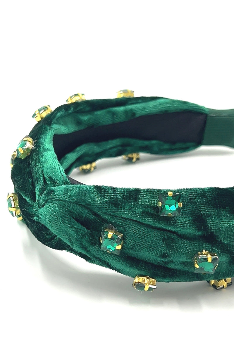 Velvet Crystal Beaded Headband Headband Soho Style