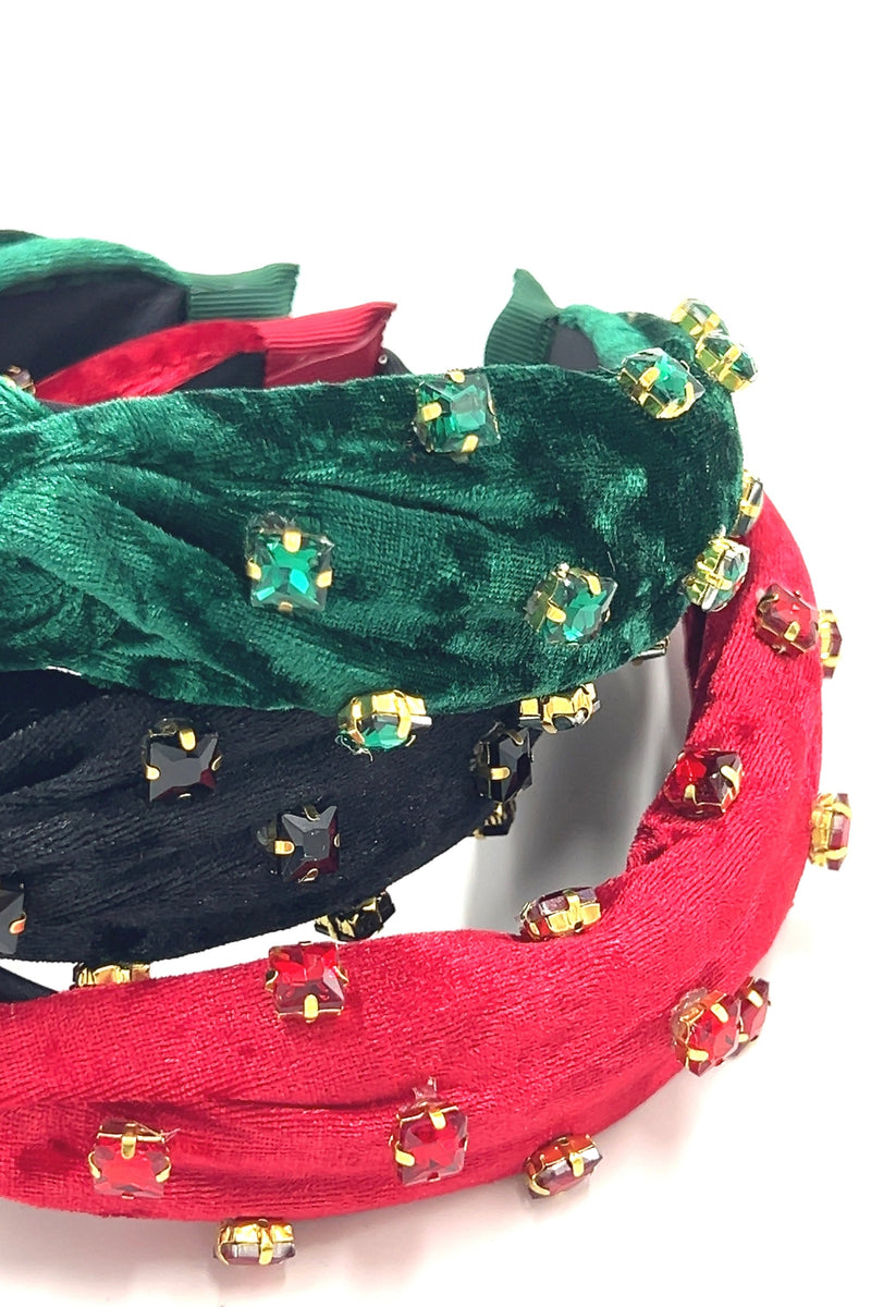 Velvet Crystal Beaded Headband Headband Soho Style