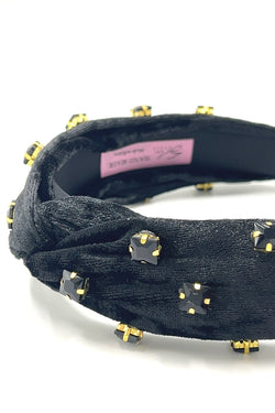 Velvet Crystal Beaded Headband Headband Soho Style