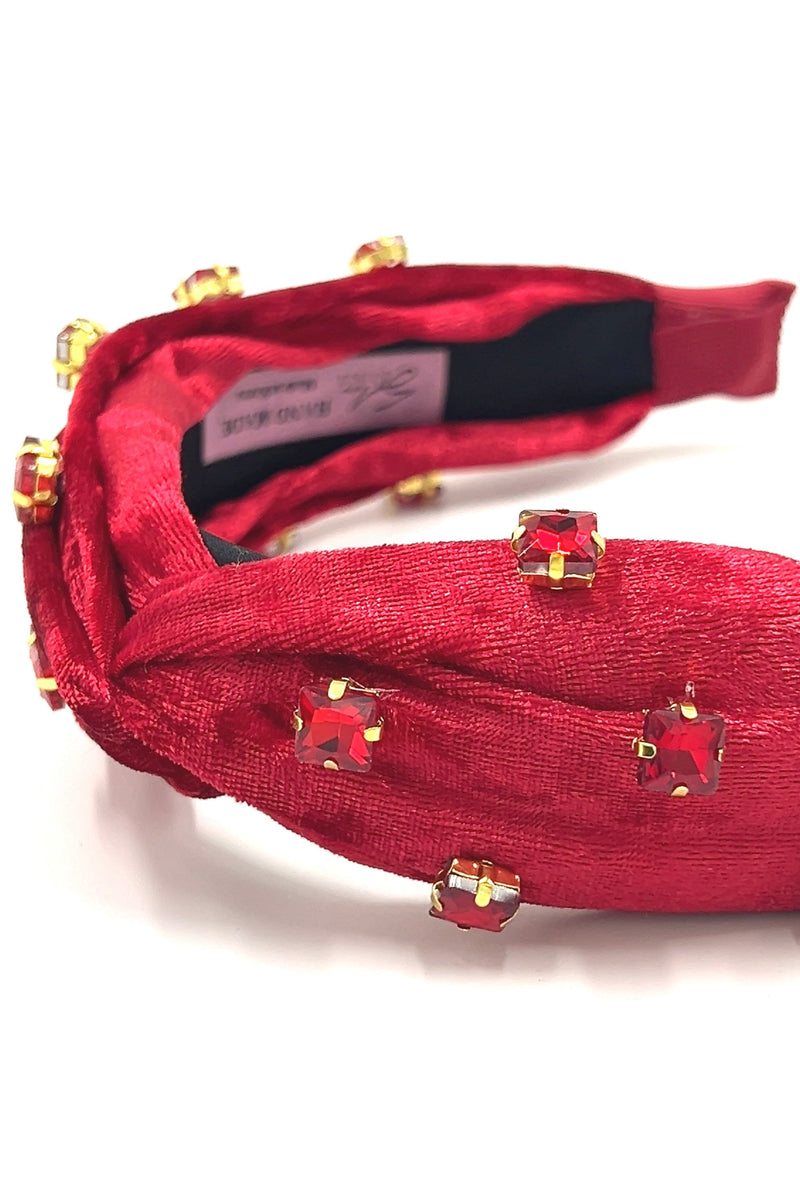 Velvet Crystal Beaded Headband Headband Soho Style