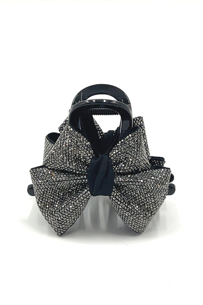 Black Crystal Bowtie Style Hair Jaw Hair Accessories Soho Style