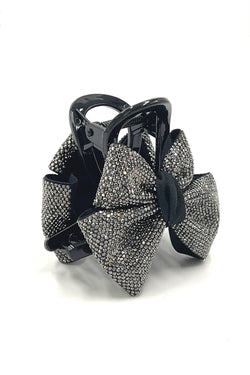 Black Crystal Bowtie Style Hair Jaw Hair Accessories Soho Style