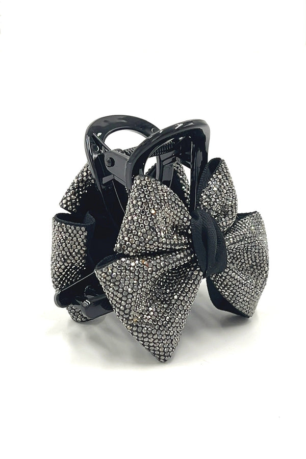 Black Crystal Bowtie Style Hair Jaw Hair Accessories Soho Style