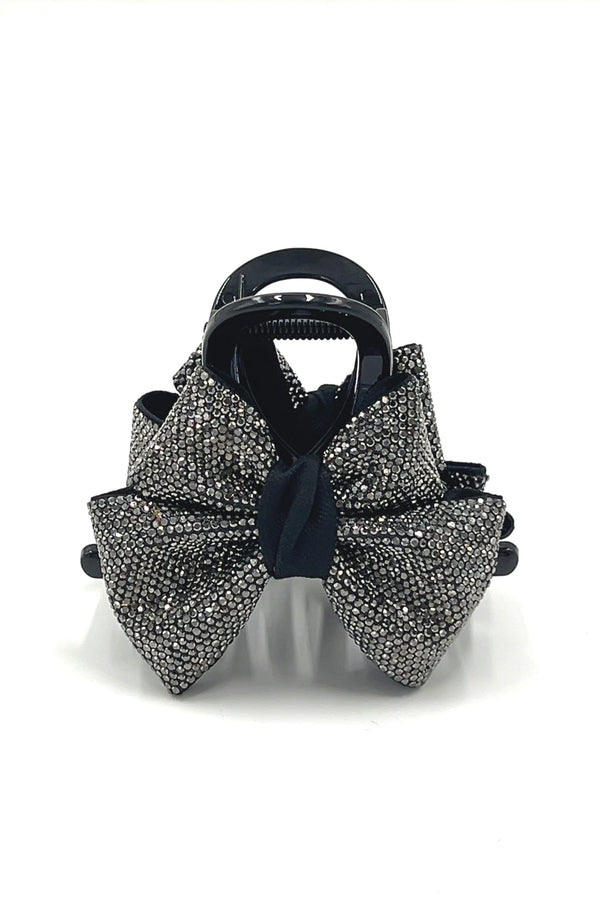 Black Crystal Bowtie Style Hair Jaw Hair Accessories Soho Style