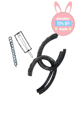 #6 Navy Blue Jaw and Barrette Set Sale Soho Style