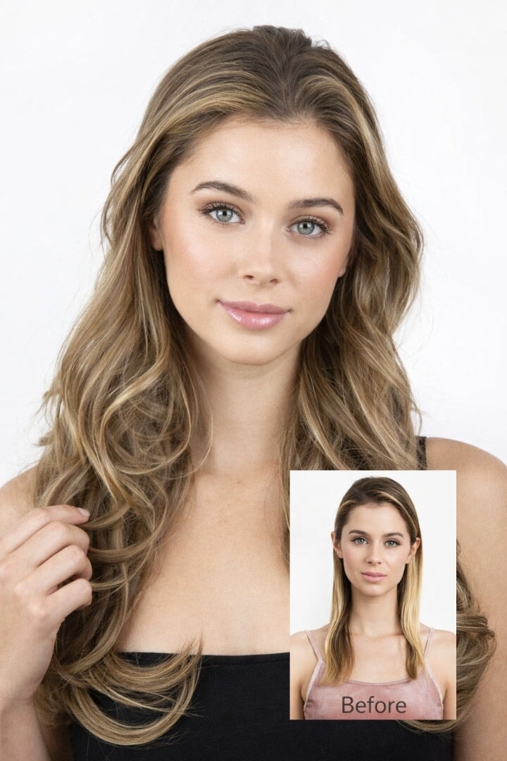 Root Two Tone Tiara - 18'' Human Hair Volume Topper Extension Hair Extension Soho Style