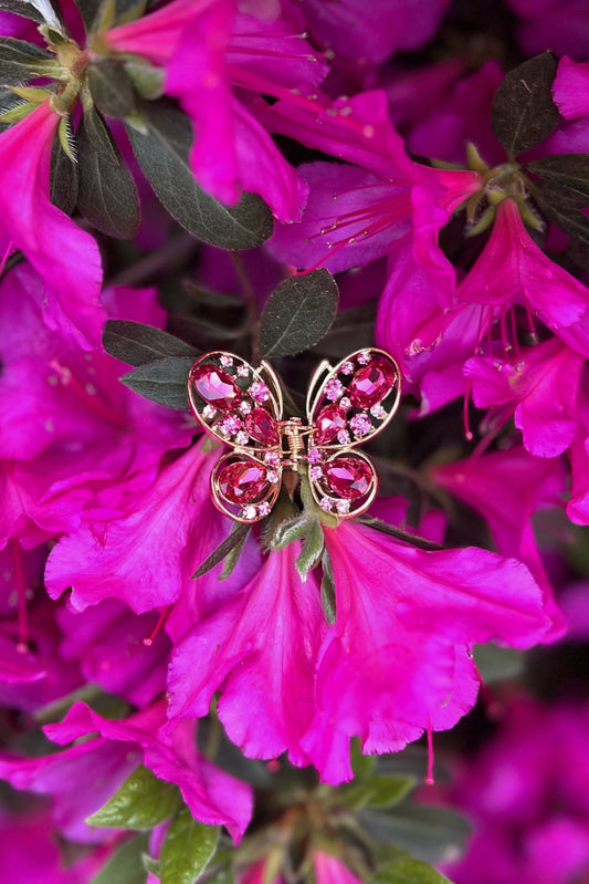Elegant Gold & Crystal Butterfly Hair Jaw Hair Jaws Soho Style