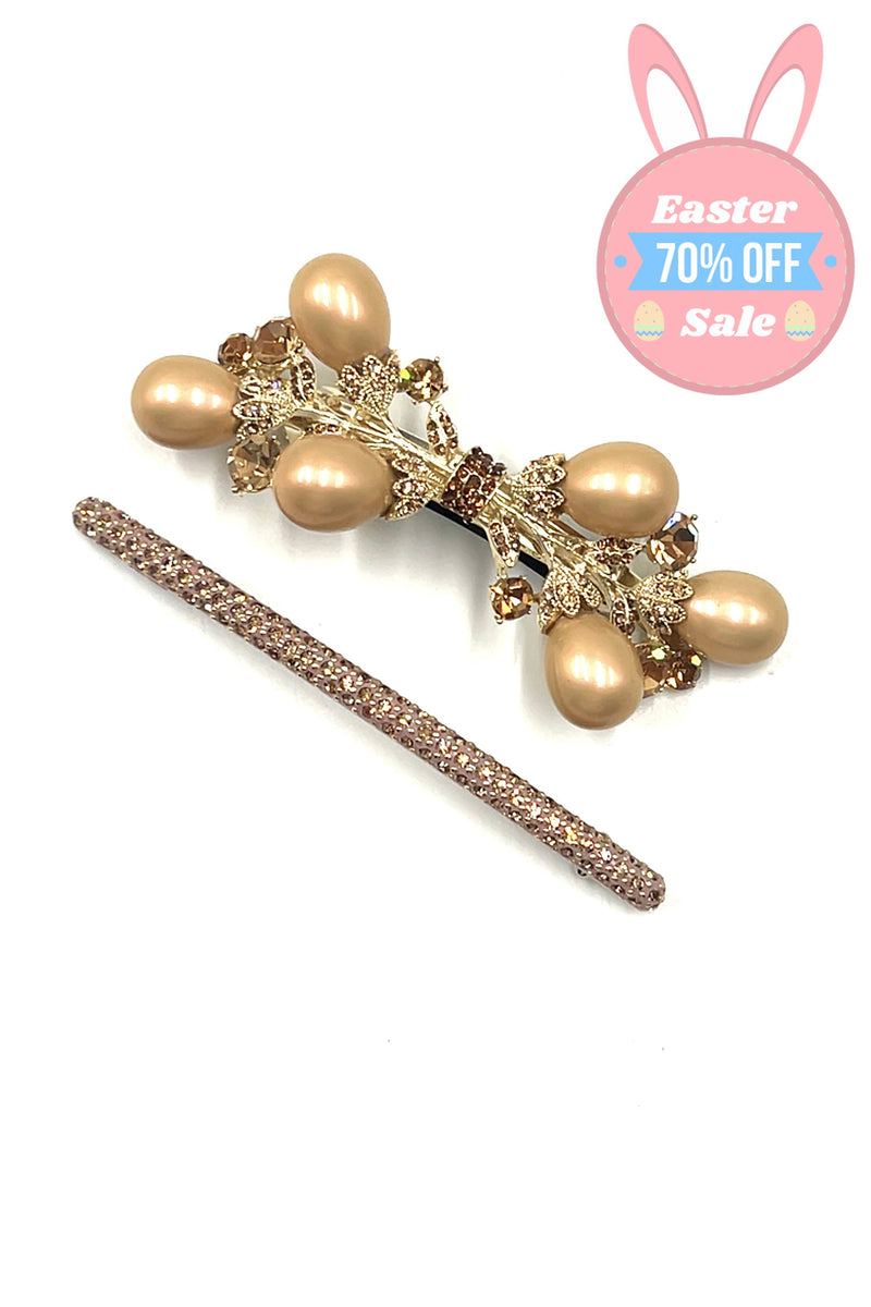#9 Amber Pearl Barrette Duo Sale Soho Style