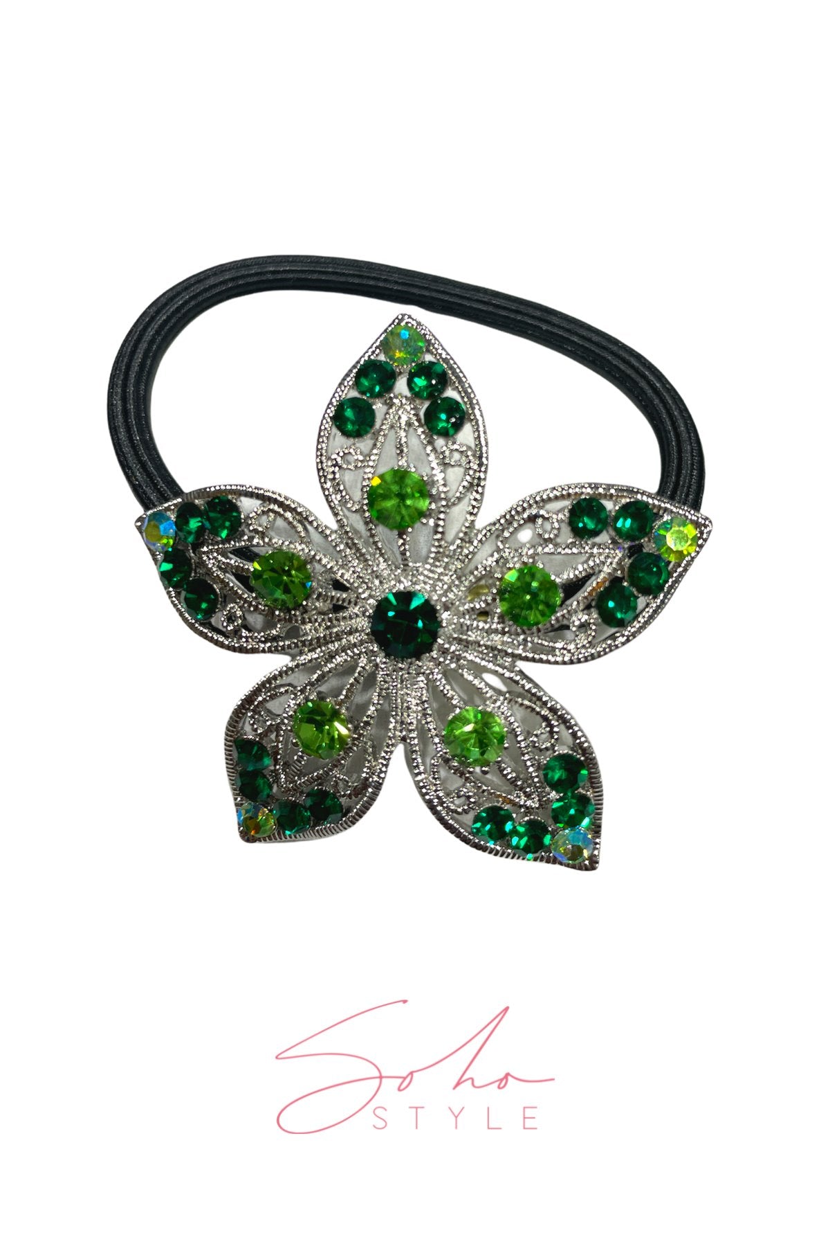 Flower Crystal Petal Ponytail holder – Soho Style display picture 1