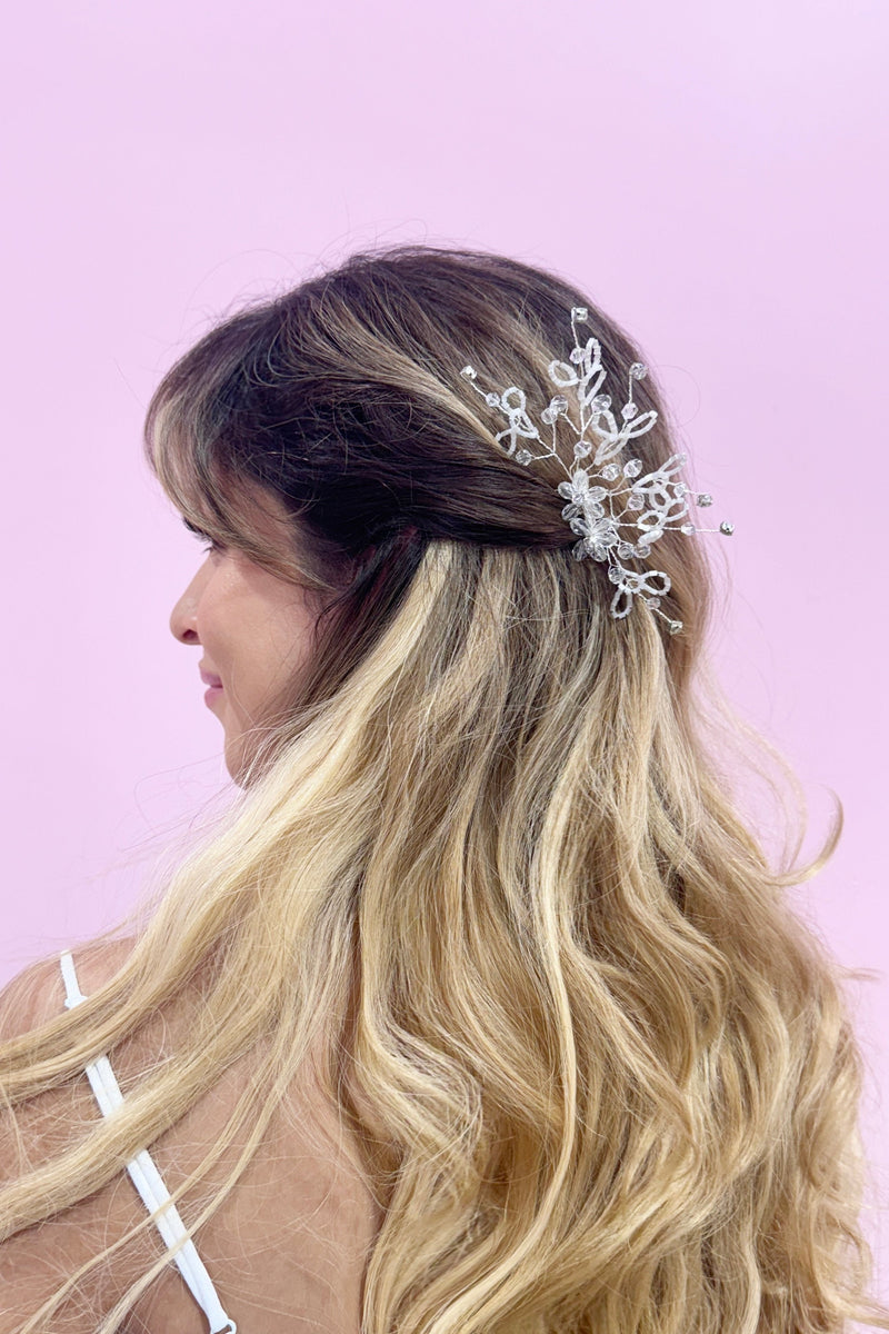 Crystalized Tree and Flowers Comb Wedding Sale