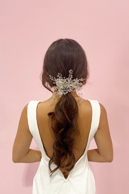 Wedding Crystal Foliage Accent Hair Clip Soho Style