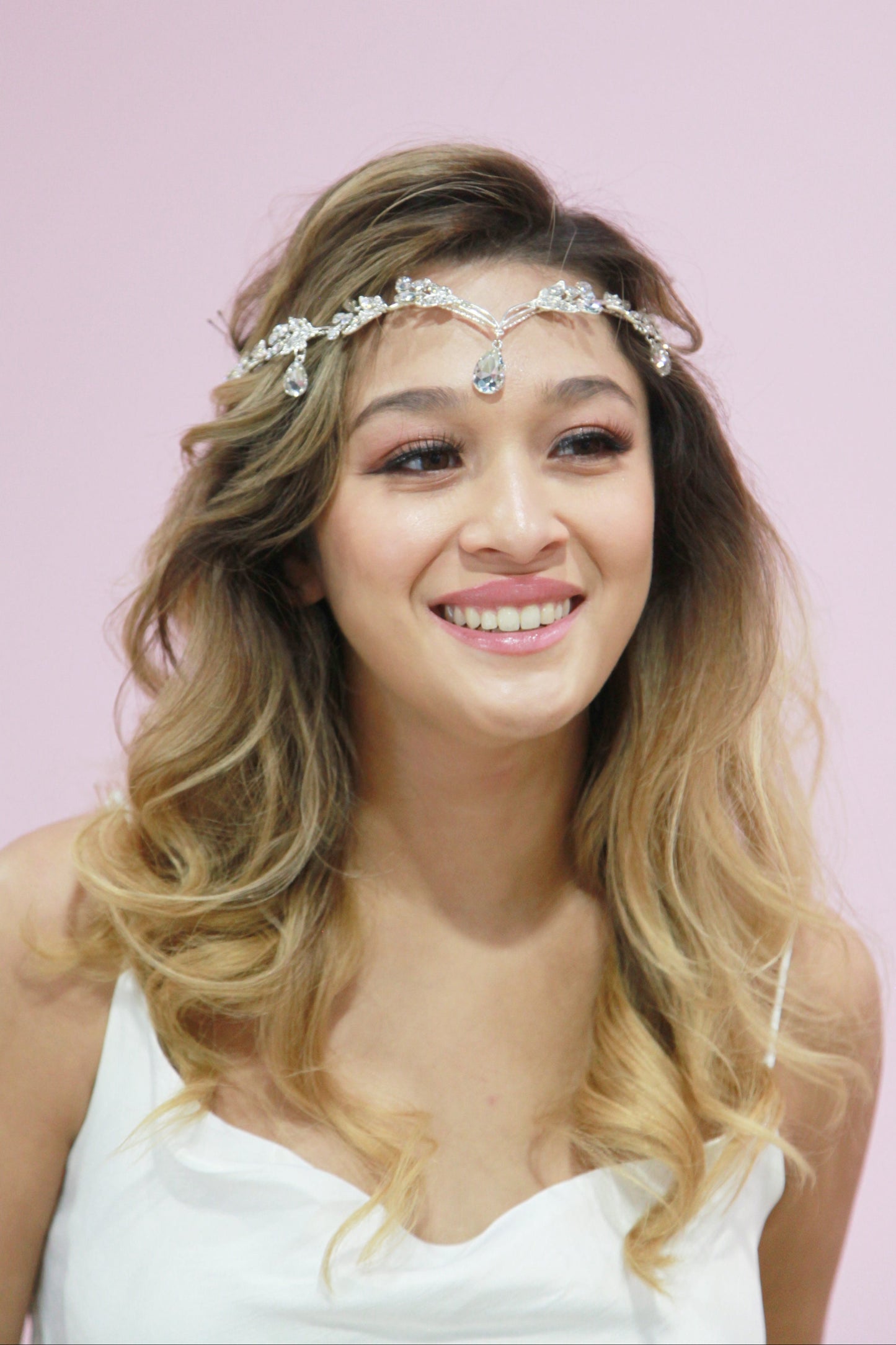 Julie Crystal Hair Crown Wedding Sale