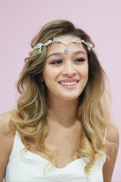 Julie Crystal Hair Crown Wedding Sale