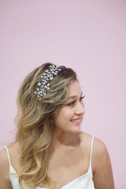 Crystal Blossom Branch Headband Wedding Sale