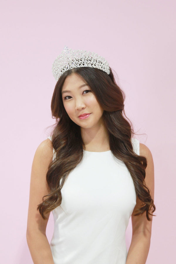 Liv Crystal Hair Crown Wedding Sale