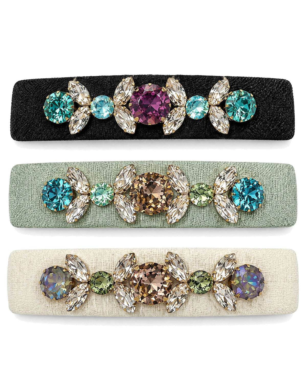 Crystal Jewel Velvet Barrette