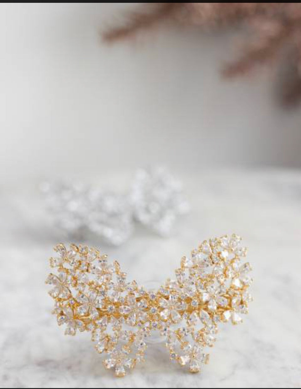 Butterfly Rhinestone Hair Barrette Barrette Soho Style