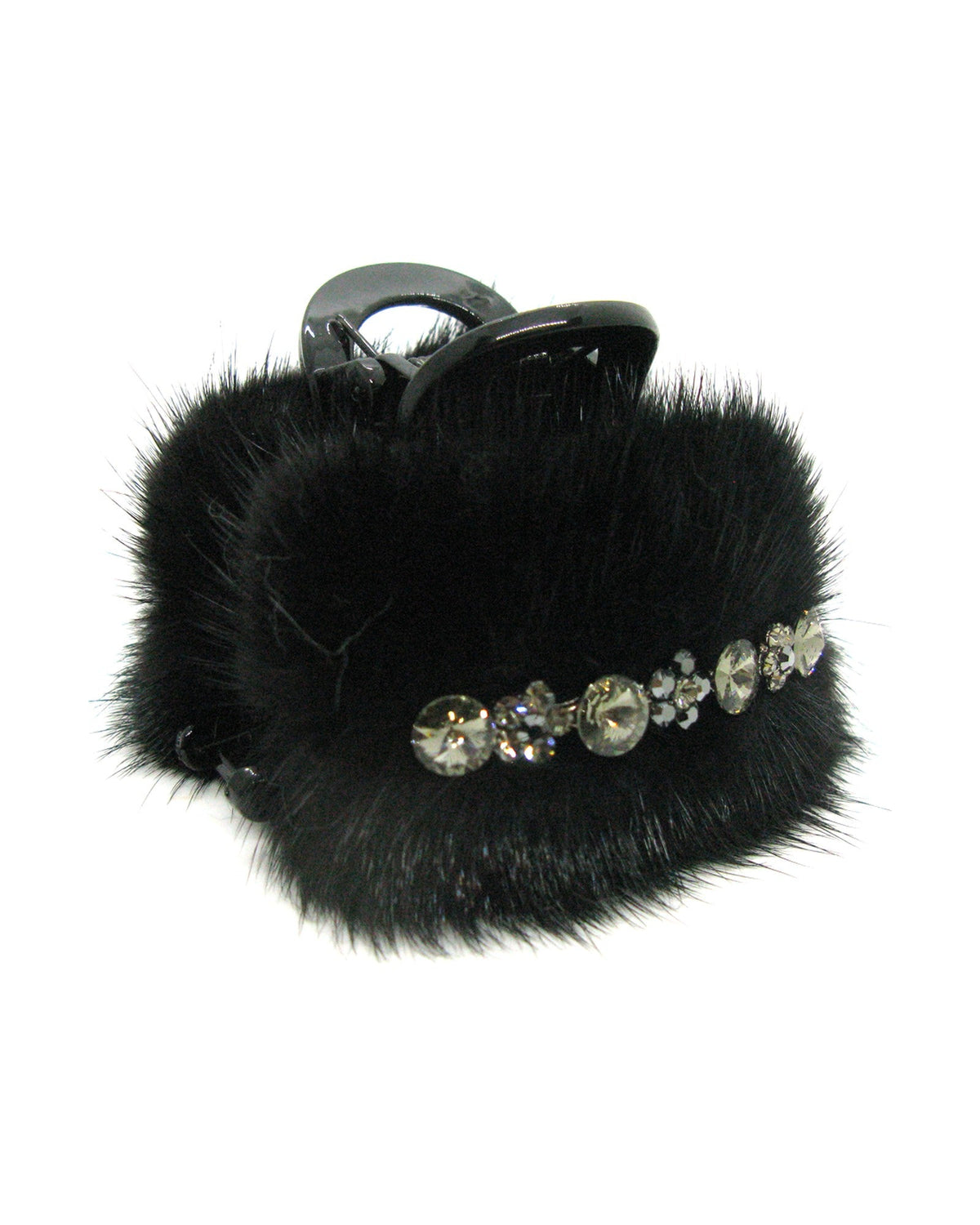 Faux Fur Crystal Hair Jaw
