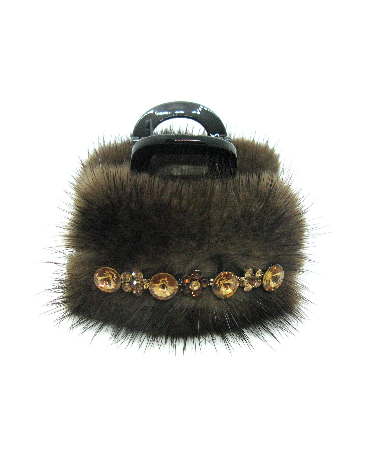Faux Fur Crystal Hair Jaw
